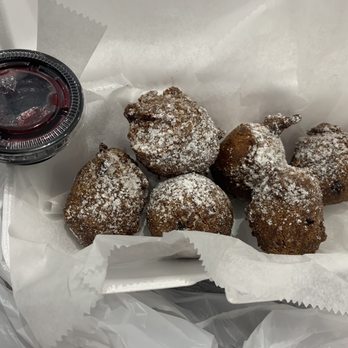 Hull's Seafood - Blueberry hush puppies with blueberry dipping sauce - Seafood Near Me - Ormond Beach, Florida