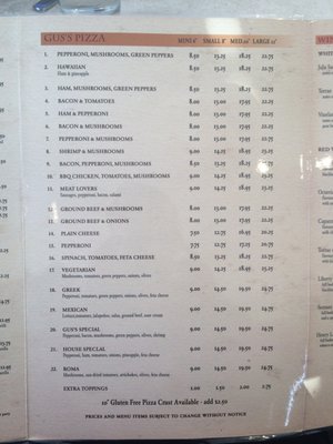Menu photo 1 Gus's Pizza Calgary, AB