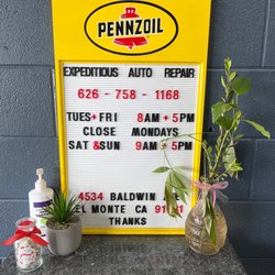 Expeditious Auto Repair - Hours as of 3/2023