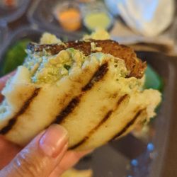 Cariaco To Go - Reina con Tajada (arepa filled with plantains and chicken salad mixed with avocado and mayo)