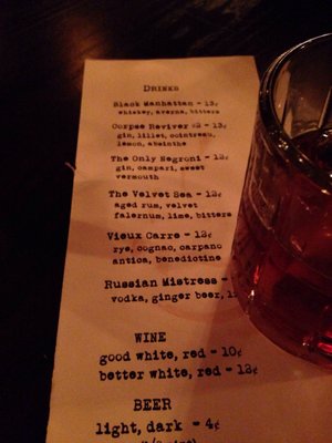 Menu photo 2 The Speakeasy San Francisco, CA Menu photo 2 The Speakeasy San Francisco, CA