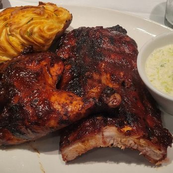Carson's - BBQ marriage with side of double baked potato and coleslaw - Barbeque Near Me - Chicago, Illinois