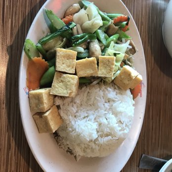 Noodle World - Mixed vegetables with rice - substituted meat for tofu - Chinese Near Me - Alhambra, California