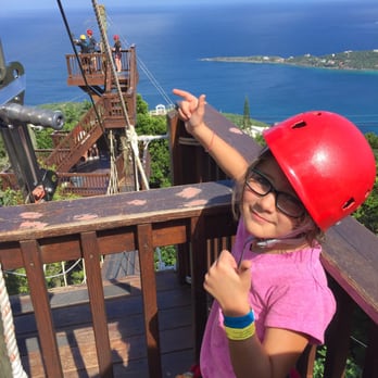 Tree Limin' Extreme Zipline Park - That's the last line over there and she is excited to do it alone! - Ziplining Near Me - Saint Thomas, Virgin Islands Tree Limin' Extreme Zipline Park - That's the last line over there and she is excited to do it alone! - Ziplining Near Me - Saint Thomas, Virgin Islands