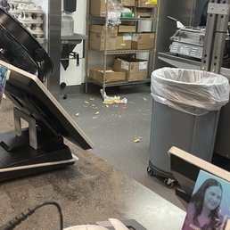 Trash! Old food. They kept stepping all over it and just laughing about it.