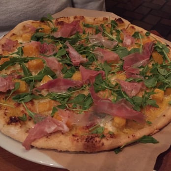 La Bicyclette - Butternut squash, speck ham, arugula wood fired oven pizza - French Near Me - Carmel, California