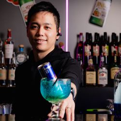 Top Pot K BBQ & Hot Pot - Delran - All You Can Eat deserves an all-in cocktail. Meet the Trash Can -- vodka, rum, gin, peach schnapps, triple sec, blue curaçao + Red Bull. Top