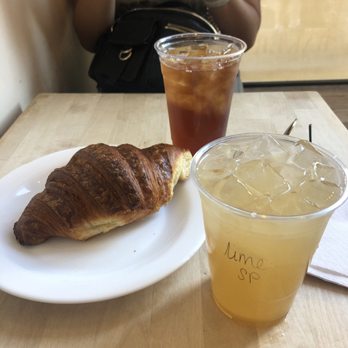 Bien Cuit - Lime spritzer, croissant, and iced tea. - Bakeries Near Me - Brooklyn, New York Bien Cuit - Lime spritzer, croissant, and iced tea. - Bakeries Near Me - Brooklyn, New York
