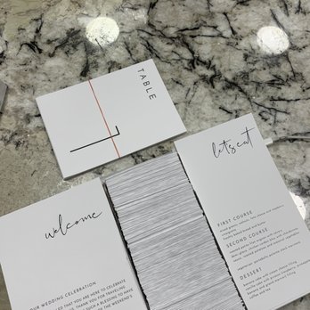Maple Press - Welcome letter, place cards, menu and table numbers all printed at Maple Press. - Printing Services Near Me - San Jose, California