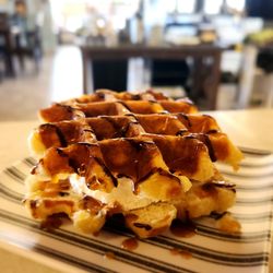 Missions Coffee - Leige waffle ice cream sandwich. Delish!
