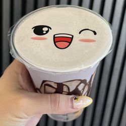Mochi Cafe - Ube Oreo Milkshake with Boba that hubby and eldest split was sweet & spot on!