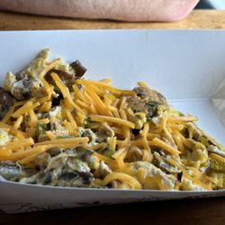 Turkey sausage, mushroom, green pepper, and cheese omelette