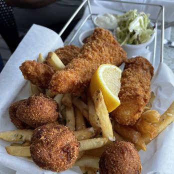 C Level - Fish & Chips (comes with hush puppies!) - New American Near Me - San Diego, California