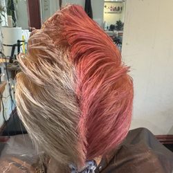 Two toned bleach fauxhawk