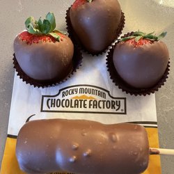 Rocky Mountain Chocolate Factory - Just a snack. Choc cov strawberries and choc cov marshmallows