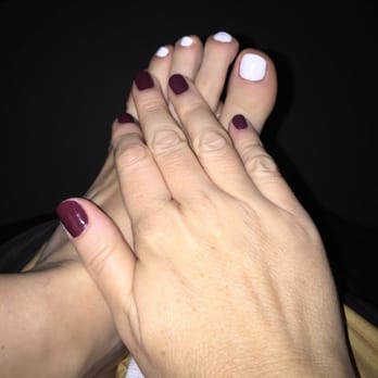 Infinity Nails & Spa - White piggies & autumn color on my hands. :-) - Nail Salons Near Me - Seattle, Washington