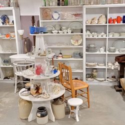 Street of Shops - Antique Milk Stool, bench,chsirs, Dishware,