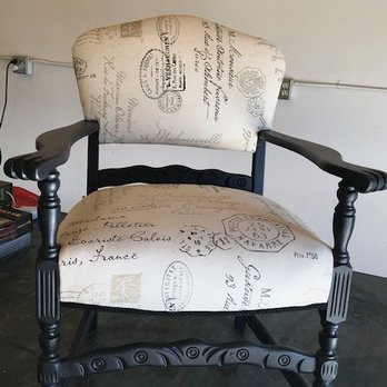 Green Chair Upholstery - AFTER... - Furniture Reupholstery Near Me - Chico, California