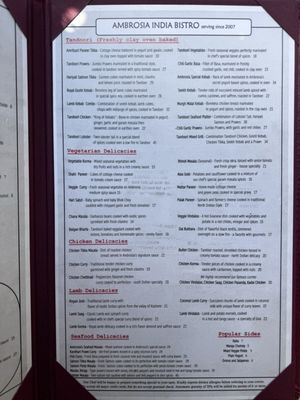 Menu photo 3 Ambrosia India Bistro Monterey, CA Menu photo 3 Ambrosia India Bistro Monterey, CA