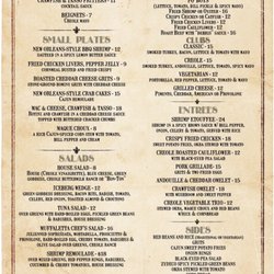 French Quarter - Lunch menu