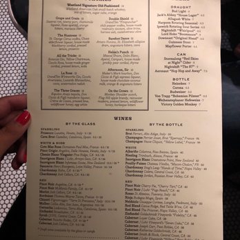 The Westland - drink menu - New American Near Me - Boston, Massachusetts