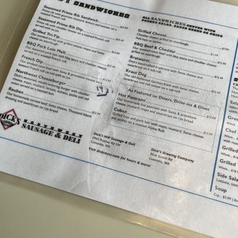 Dick's Brewing NW Sausage & Deli - Menu - Meat Shops Near Me - Centralia, Washington Dick's Brewing NW Sausage & Deli - Menu - Meat Shops Near Me - Centralia, Washington