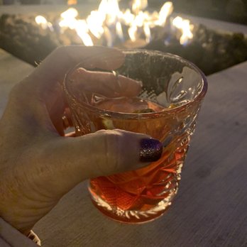 Shangri La - One of their house cocktails, the Boulevardier with whiskey, rum and Campari - New American Near Me - Fair Oaks, California
