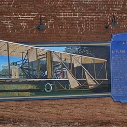 Market On The Hill - The Wright Brothers mural on the side of the building. A fascinating bit of Mt. Pulaski history.