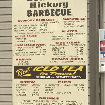 Southern Hickory Barbecue - the menu for the restaurant - Barbeque Near Me - Cullman, Alabama Southern Hickory Barbecue - the menu for the restaurant - Barbeque Near Me - Cullman, Alabama