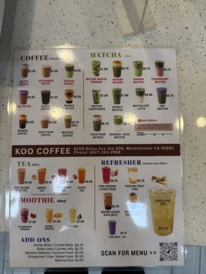 Menu photo 1 Koo Coffee Tea Westminster, CA
