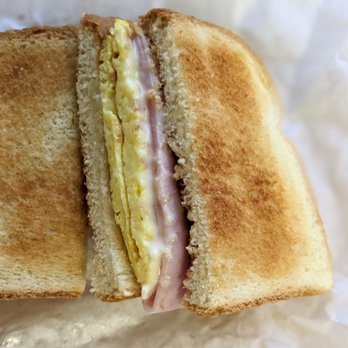 Vandy Donuts - ham, cheese, egg on toast. next time I would ask for no mayo - Donuts Near Me - Anaheim, California
