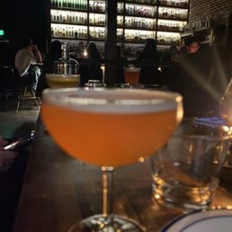 Lit up bar in the background