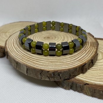 29 Eleven - Protection Bracelet with Natural Hematite and Olive Jade - Accessories Near Me - Buffalo, New York 29 Eleven - Protection Bracelet with Natural Hematite and Olive Jade - Accessories Near Me - Buffalo, New York