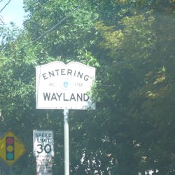 Wayland Town Cleaners - Entering Wayland sign!