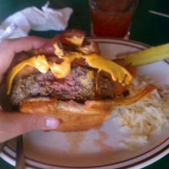 Jerzy’s Eagle Crest Bar - The famous 1lb burger w/ 9 strips bacon - Dive Bars Near Me - Madison, Wisconsin