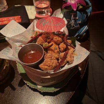 Three Dots and A Dash - Firecracker Popcorn Chicken - Asian Fusion Near Me - Chicago, Illinois