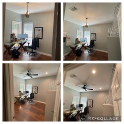 Integrated Electrical Services - Recessed lighting and ceiling fan in an office.