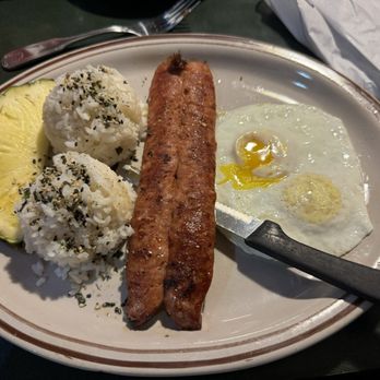 Egg Works - Island Favorite; Rice, Eggs and Portuguese Sausage - American Near Me - Las Vegas, Nevada Egg Works - Island Favorite; Rice, Eggs and Portuguese Sausage - American Near Me - Las Vegas, Nevada