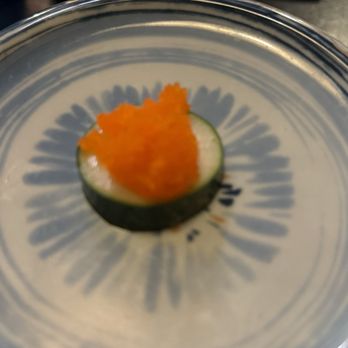 Umiya - Fish eggs on a cucumber slice - Sushi Bars Near Me - Memphis, Tennessee Umiya - Fish eggs on a cucumber slice - Sushi Bars Near Me - Memphis, Tennessee