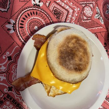 Rendezvous Diner - English muffin, bacon, egg and cheese. - American Near Me - Greer, Arizona