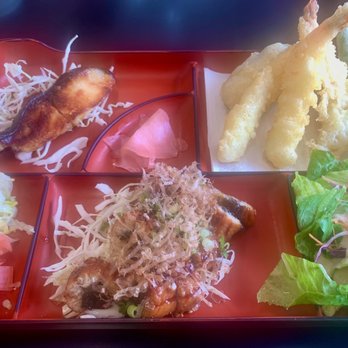 Restaurant Domo - 3 choice teishoku; tempura, misoyaki butterfish and unagi - Japanese Near Me - Kaneohe, Hawaii
