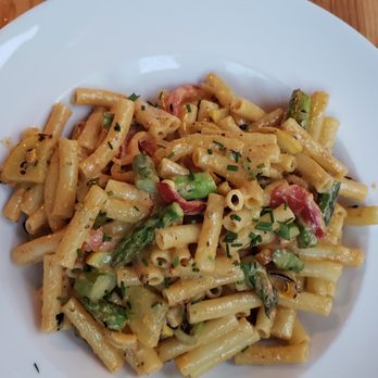 The Fork At Agate Bay - Baked Ziti Spring Vegetables & Cajun Corn Cream - New American Near Me - Bellingham, Washington The Fork At Agate Bay - Baked Ziti Spring Vegetables & Cajun Corn Cream - New American Near Me - Bellingham, Washington