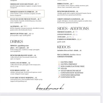 Benchmark - Menu - New American Near Me - Santa Ana, California