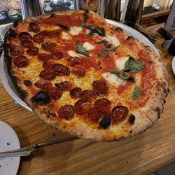 Half pepperoni half Margherita