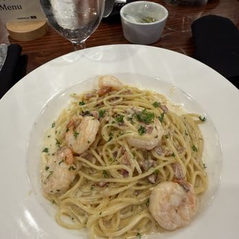 Amici Ristorante - Spaghetti alla Carbonara con Shrimp - Italian Near Me - New York City, New York