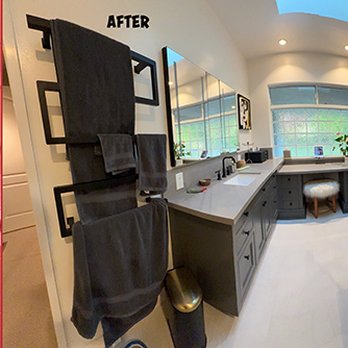 Super Handyman - We tolerated our old bathroom until things started falling apart. We LOVE the heated new floor, shower, vanities, towel racks, and counter. - Handyman Near Me Super Handyman - We tolerated our old bathroom until things started falling apart. We LOVE the heated new floor, shower, vanities, towel racks, and counter. - Handyman Near Me