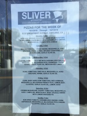 Menu photo 5 Sliver Pizzeria Oakland, CA Menu photo 5 Sliver Pizzeria Oakland, CA