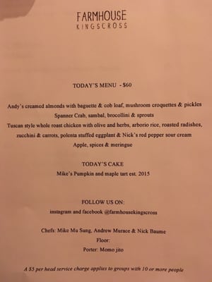 Menu photo 5 Farmhouse Kings Cross Rushcutters Bay, NSW Menu photo 5 Farmhouse Kings Cross Rushcutters Bay, NSW