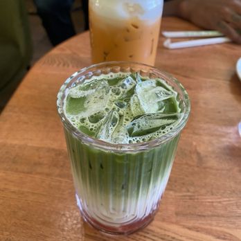 Tanzie's - Thai Tea and Iced Strawberry Mukrat Matcha. - Salad Near Me - Berkeley, California