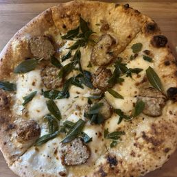 Fried Sage Pizza With Meatballs